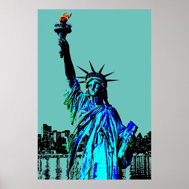 Poster Pop Art Lady Liberty (Frente)
