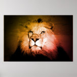 Póster Pop Art Lion - Fotografia de animais selvagens<br><div class="desc">Trabalhos de arte de fotografia de animais negros e brancos - Leão mais próximo da poster - Foto-rei - Fotografia de animais selvagens e de arte natural de África - Foto de retrato de leão rei</div>