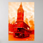 Póster Pop Art London Bus Big Ben Red Orange Amarelo<br><div class="desc">Fotos de viagem Art de Símbolos das Famosas Cidades de Capital do Mundo - Símbolos de Londres: a Grande Imagem de Pop de Ônibus Ben & Routemaster - Edifícios Históricos Icônicos da Cidade de Londres</div>
