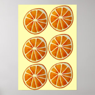 Póster Pop art macro da fruta da fatia alaranjada