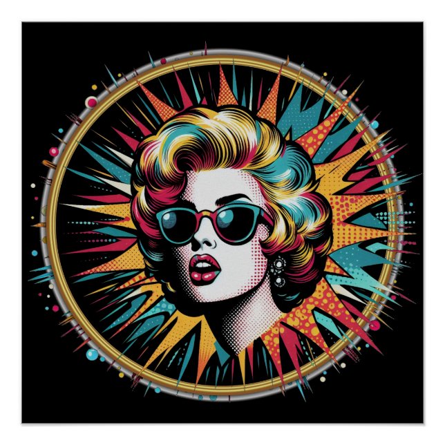 Póster Pop Art Marilyn Glossy Poster (Frente)