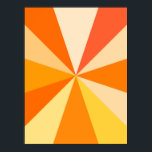 Poster Pop Art moderno dos anos 60, Raios Geométricos Fun<br><div class="desc">Este quadril,  design de pop de arte inspirada nos anos 60,  tem raios laranja psicodélicos / explosões de sol a disparar num padrão geométrico. Esse design funk,  minimalista e ultra-mod tem doze raios em diferentes tons de laranja. É groovy,  querida.</div>