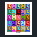 Poster Pop Art Mozart | Rock Me Colorir<br><div class="desc">As cores brilhantes acrescentam um espírito de pop moderna a esses 25 retratos estilizados gráficos do famoso compositor musical Wolfgang Amadeus Mozart. Cada retrato é projetado com duas cores intensas diferentes e tem o 'Amadeus' colocado abaixo em uma fonte arrojada e limpa. Por baixo dos retratos, em negrito tipo carvão,...</div>