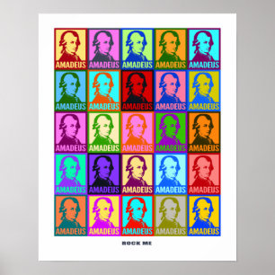 Poster Pop Art Mozart   Rock Me Colorir