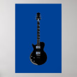 Póster Pop-Art Negro Guitarra<br><div class="desc">Ilustrações de Desenhos Gráficos de Instrumentos Musicais</div>