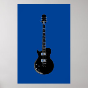 Póster Pop-Art Negro Guitarra