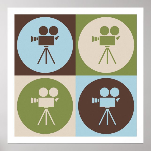 Póster Pop Art operando uma câmera (Frente)