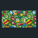 Poster Pop art padrão incolor com quadrinhos<br><div class="desc">padrão ininterrupto colorido de pop com bolhas de fala cômica palavras palavras aberturas dinamite telefone celular megafone alarme bomba bomba bomba vintage ilustração</div>