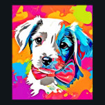 Poster Pop Art Puppy<br><div class="desc">Dê um pouco mais de atenção ao seu dia com este retrato colorido de filhote. As matizes vibrantes e os olhos expressivos criam uma imagem verdadeiramente cativante (Essa Design com IA). Faça a ordem hoje e encare a alegria de Comprar!</div>