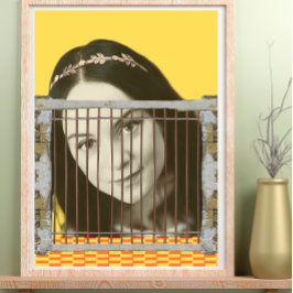Poster Pop Art Retro Vintage Mulher com face amarela