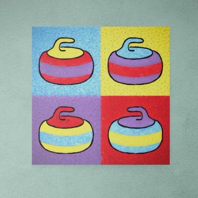 Poster Pop Art Rocks Curling Design (Criador carregado)