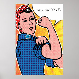Póster Pop art Rosie o rebitador nós podemos fazê-lo!