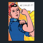 Póster Pop Art Rosie, o ribeiro que podemos fazer! Bolinh<br><div class="desc">Feliz aniversário, Rosie, o Riveter! Em homenagem ao aniversário de 70 da criação de J. Howard Miller, nós reimaginamos o clássico "Nós podemos fazer isso"! poster como se Roy Lichtenstein o pintasse nos anos 60. Esta versão vibrante apresenta os pontos clássicos do Ben-Day que Lichtenstein tornou famosos em seus trabalhos...</div>