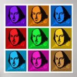 Poster Pop Art Shakespeare<br><div class="desc">Esta versão colorida de Shakespeare em pop de arte é uma maneira divertida de expressar seu amor pela barba de Avon. Disponível numa vasta gama de t-shirts e presentes.</div>