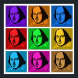 Poster Pop Art Shakespeare<br><div class="desc">Esta versão colorida de Shakespeare em pop de arte é uma maneira divertida de expressar seu amor pela barba de Avon. Disponível numa vasta gama de t-shirts e presentes.</div>