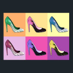 Póster Pop Art Stiletto Pumps / Calçados / Altos Saltos<br><div class="desc">"Glorificação do Stiletto": renderização por Pop da amada bomba stiletto</div>