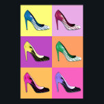 Poster Pop Art Stiletto Pumps / Calçados / Heels<br><div class="desc">Poster em uma "Glorificação do Stiletto": renderização de Pop-art da amada bomba stiletto</div>
