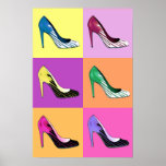 Poster Pop Art Stiletto Pumps / Calçados / Heels<br><div class="desc">Poster em uma "Glorificação do Stiletto": renderização de Pop-art da amada bomba stiletto</div>