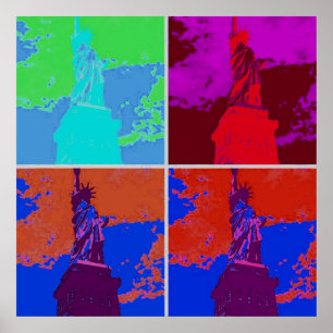Póster Pop Art Style Estátua da Liberdade