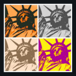 Poster Pop Art Style Estátua do Liberty 4 Cores<br><div class="desc">Trabalhos de arte pop de Monumentos de Nova Iorque de Arte - Imóveis Independentes de Símbolos Nacionais dos Estados Unidos da América</div>