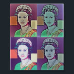 Poster - Pop Art 'The Queen'<br><div class="desc">Rainha Elizabeth II Opção de check-out para sua compra esta poster com uma marca feita para medir a fama pelo zazzle. Adicione uma montagem ao fazer da imagem, esta bela imagem sobressai. Não se esqueça de adicionar seu feedback muito tempo com o pic in situ, o que ajudará outros costumes...</div>