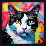 Poster Pop Art Tuxedo Cat<br><div class="desc">Uma coleção expressiva de gatos de pop arte</div>