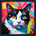 Poster Pop Art Tuxedo Cat<br><div class="desc">Uma coleção expressiva de gatos de pop arte</div>
