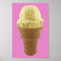 Pop Art Vanilla Sorvete Cone