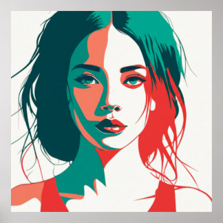 Poster Pop Art Woman Portrait Gift