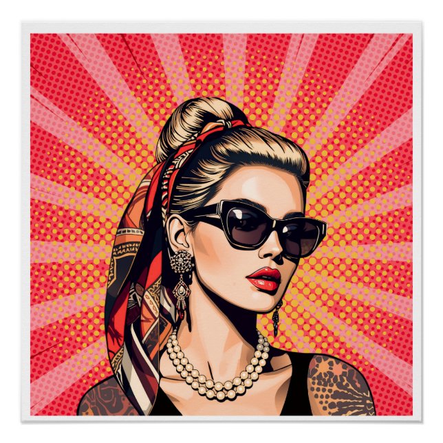 Póster Pop Art Woman – Retro Chic (Frente)