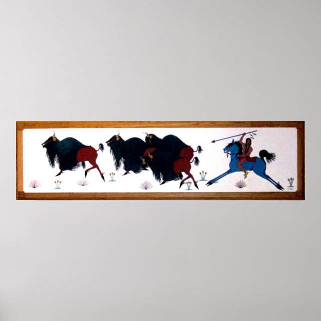 Póster Pop Charlee Buffalo Hunting Mural (Frente)