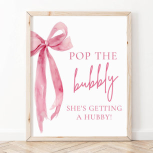 Poster Pop cor-de-rosa A bolha Ela está recebendo um sina