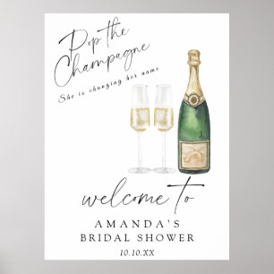 Poster Pop da festa de boas-vindas do champanhe