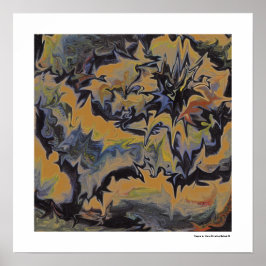 Póster Pop de abstrato Belo Arte Legal Retroto Azul Escur