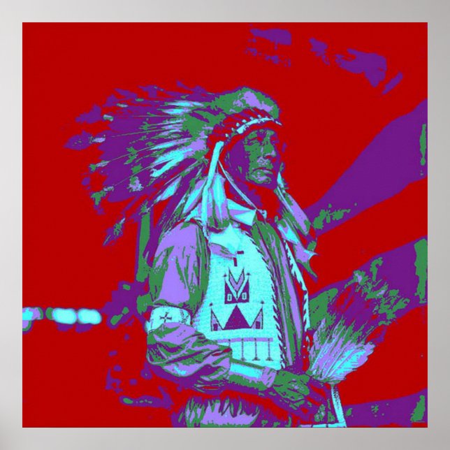 Poster Pop de Art Nativo Americano (Frente)