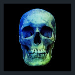 Poster Pop de Arte Azul<br><div class="desc">Esqueleto de Arte Fantasia - Tons Azuis e Roxos Pesados de Metal Punk Rock College Pop</div>