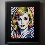 Poster Pop de Arte da Mulher Loura<br><div class="desc">Pop de Arte Loura A proporção é 3:4. Ele foi projetado para ser impresso como 24"x32"</div>