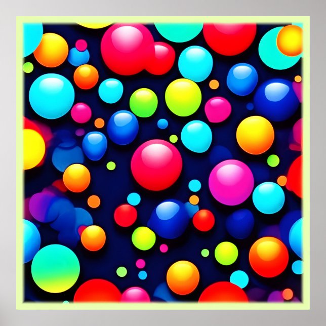 Poster Pop de Arte de Bolha Vibrante (Frente)