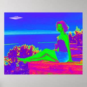 Poster Pop de Arte de Invasão de alienígena