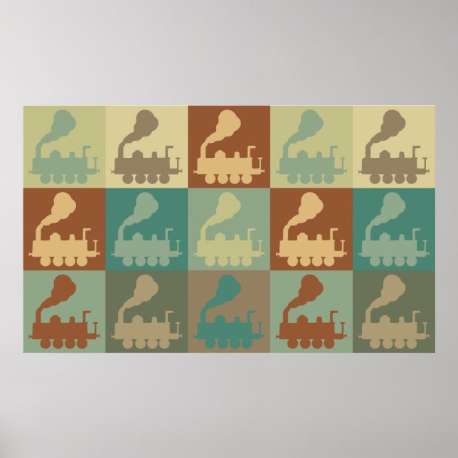 Póster Pop de arte do comboio (Frente)