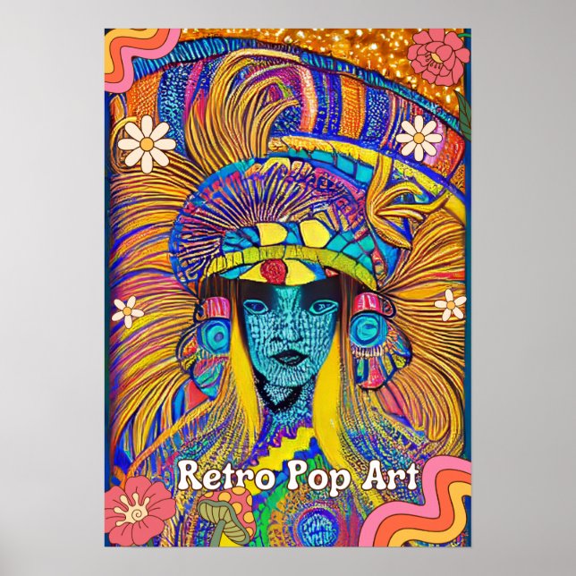 Poster Pop de arte era sexagante dos anos 60 (Frente)