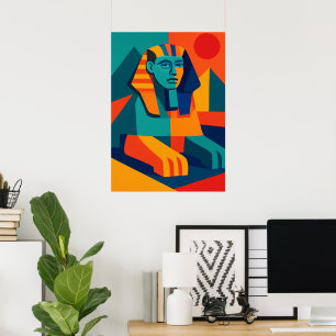 Poster Pop de Arte Esfinge do Egito Moderno