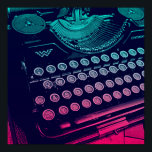 Poster Pop de Arte para Máquina de Digitalização Retroati<br><div class="desc">Design de Pop de Arte com uma antiga máquina de escrever antiga, com uma máquina de escrever retrorada legal, num design de cor rosa e turquesa em relevo, com cores de cor rosa e turquesa para um tema legal de arte pop. presente de excelente para escritores ou para quem ama...</div>