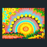 Poster Pop de Arte Psicodélica Sunset Vintage de 6<br><div class="desc">Faça os pais ou avós se sentirem jovens novamente, ou Crianças, considerem esse "vintage"... seu melhor amigo é o chic retro hippie? Então... é isso. Mais informações estão disponíveis em: www.zazzle.com/INTHEPRESENT* (grossistas ou varejistas — nós levaremos qualquer um de nossos trabalhos privados para você, se o pedido for grande o...</div>
