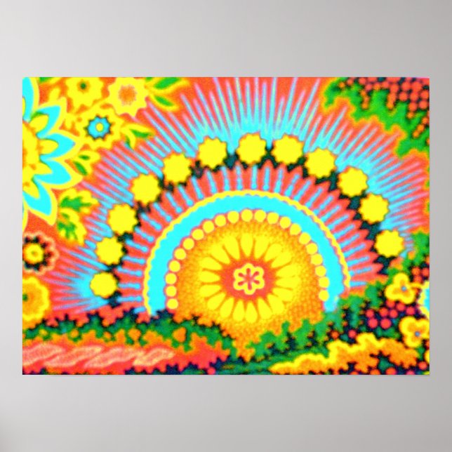 Poster Pop de Arte Psicodélica Sunset Vintage de 6 (Frente)