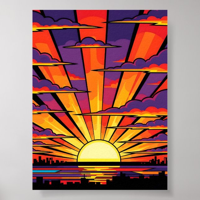 Poster Pop de Arte Sunset (Frente)
