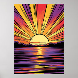 Poster Pop de arte sunset