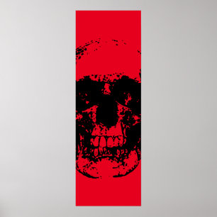 Poster Pop de Arte Vermelha do Crânio