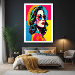 Póster Pop de Arte Vibrante - Poster de Decoração de Pare<br><div class="desc">Brilhe seu espaço com este pop de arte brilhante, ousado e colorido, gerado por IA, que apresenta uma na moda em matizes vibrantes que lembra o icônico movimento de pop de arte dos anos 60. O trabalho de arte irradia com cores elétricas — pinks, amarelos, blues e verdes — capturando...</div>