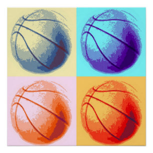Póster Pop de basquetebol de basquetebol